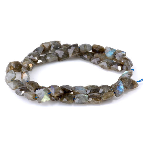 Labradorite 8mm Faceted Square A Grade - 15-16 Inch