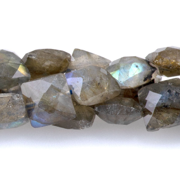 Labradorite 8mm Faceted Square A Grade - 15-16 Inch