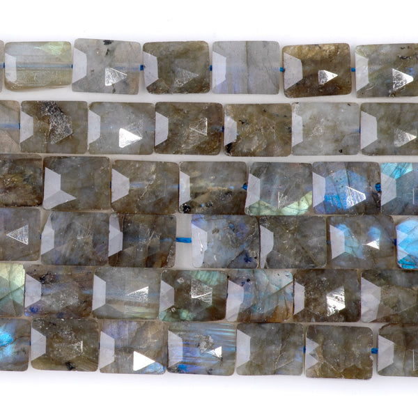 Labradorite 8x10mm Faceted Rectangle A Grade - 15-16 Inch