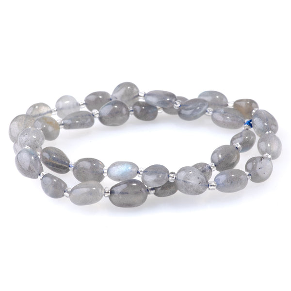 Labradorite 9x11-10x14mm Tumble Nugget A Grade - 15-16 Inch