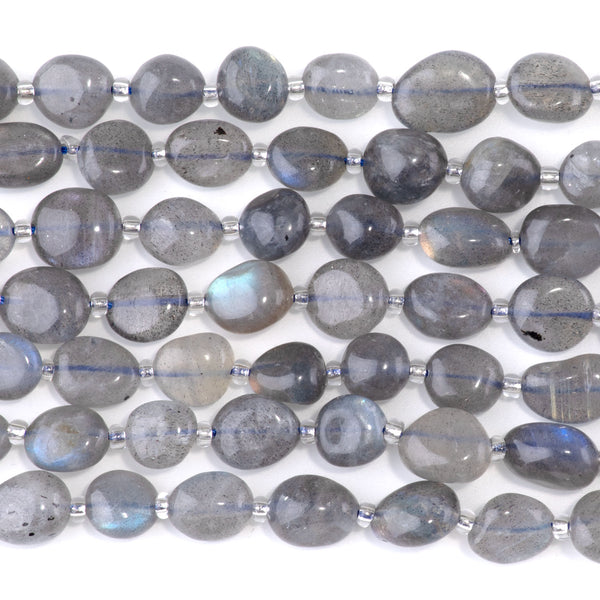 Labradorite 9x11-10x14mm Tumble Nugget A Grade - 15-16 Inch