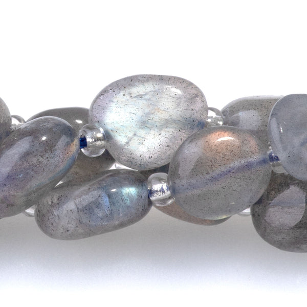 Labradorite 9x11-10x14mm Tumble Nugget A Grade - 15-16 Inch