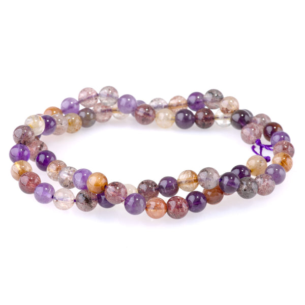 Mixed Dark Lepidocrocite 6mm Round - 15-16 Inch