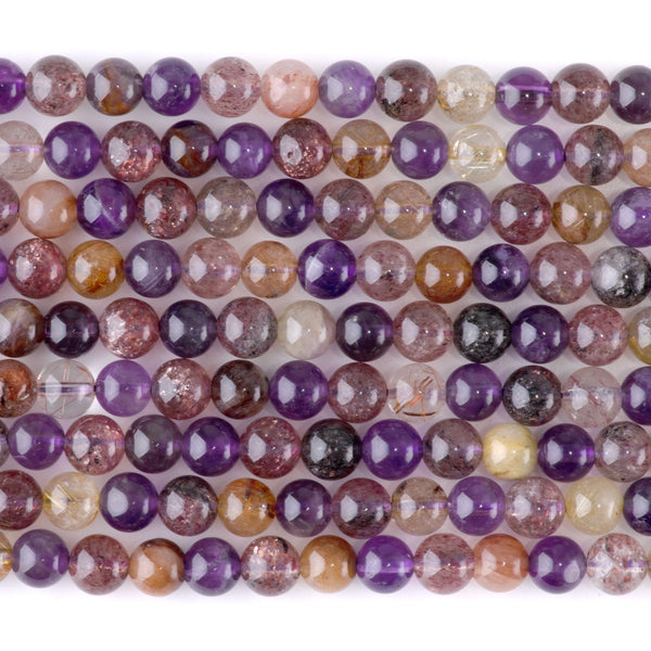 Mixed Dark Lepidocrocite 6mm Round - 15-16 Inch