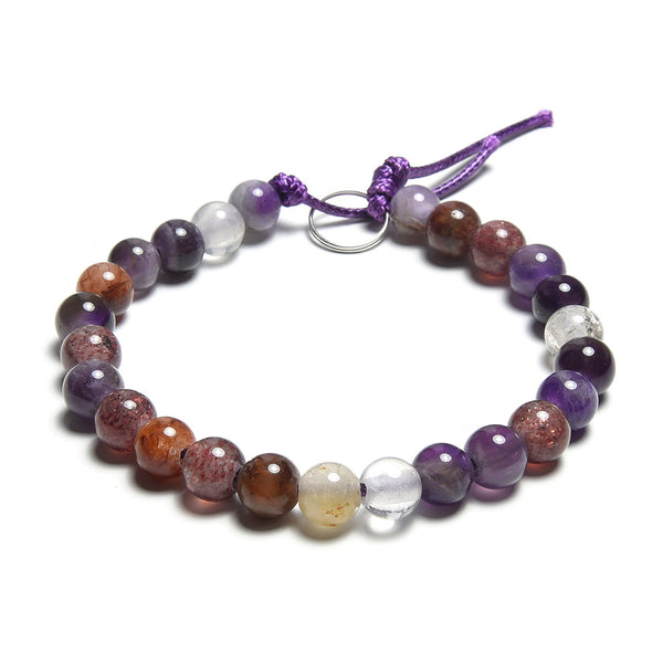 Mixed Dark Lepidocrocite 8mm Large Hole Round - 8 Inch