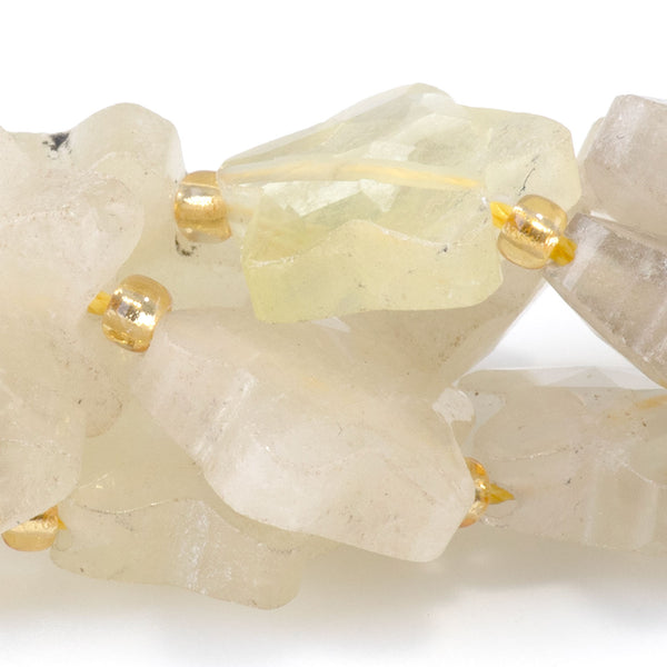 Lemon Quartz 14mm Faceted Star - 15-16 Inch