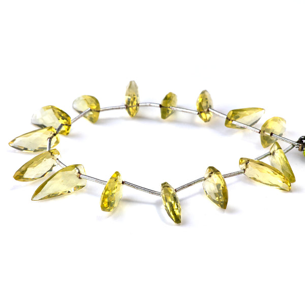 Lemon Quartz 8x16mm Faceted Teeth - 9 Inch