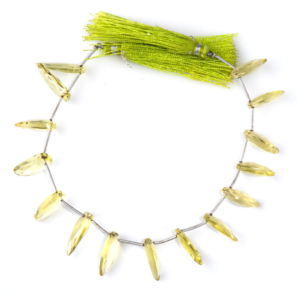 Lemon Quartz 8x16mm Faceted Teeth - 9 Inch
