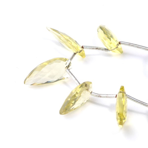 Lemon Quartz 8x16mm Faceted Teeth - 9 Inch