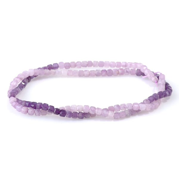Lepidolite 3mm Banded Table Cut Cube A Grade - 15-16 Inch