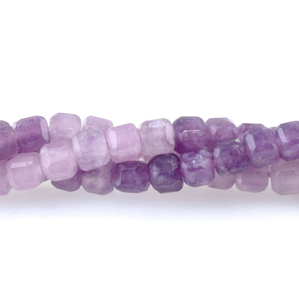 Lepidolite 3mm Banded Table Cut Cube A Grade - 15-16 Inch