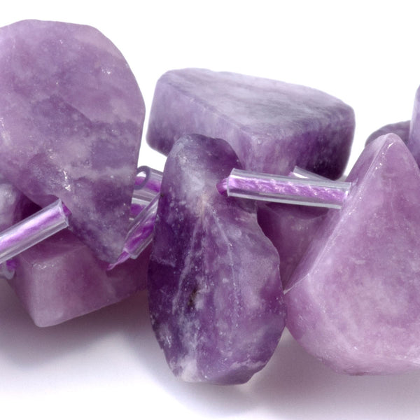 Lepidolite 9x13-12x16mm Top Drill Irregular Flat Drop - 15-16 Inch