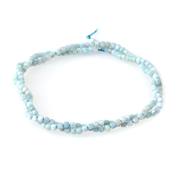 Larimar 2mm Faceted Cube AA Grade  - 15-16 Inch