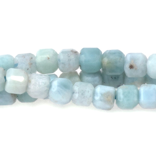 Larimar 2mm Faceted Cube AA Grade  - 15-16 Inch