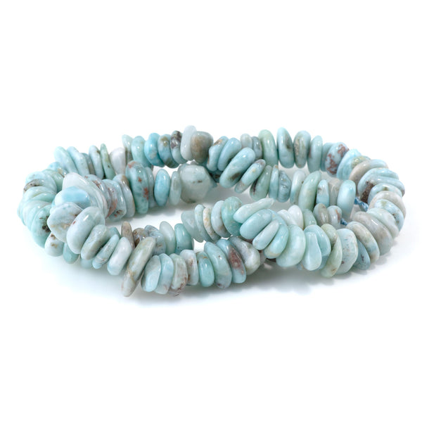 Larimar 3x8-12mm Chip with Matrix - 15-16 Inch