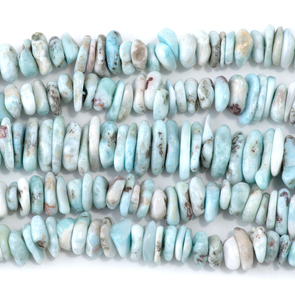Larimar 3x8-12mm Chip with Matrix - 15-16 Inch
