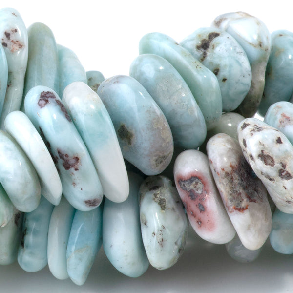 Larimar 3x8-12mm Chip with Matrix - 15-16 Inch