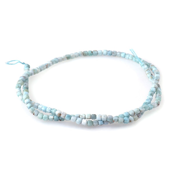 Larimar 3mm Faceted Cube AA Grade - 15-16 Inch