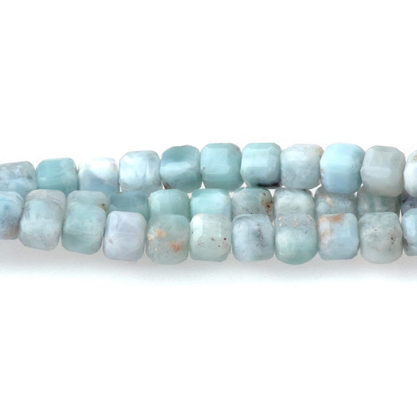 Larimar 3mm Faceted Cube AA Grade - 15-16 Inch