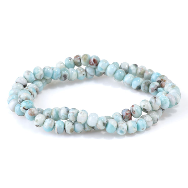 Larimar 4x6mm Rondelle with Matrix - 15-16 Inch