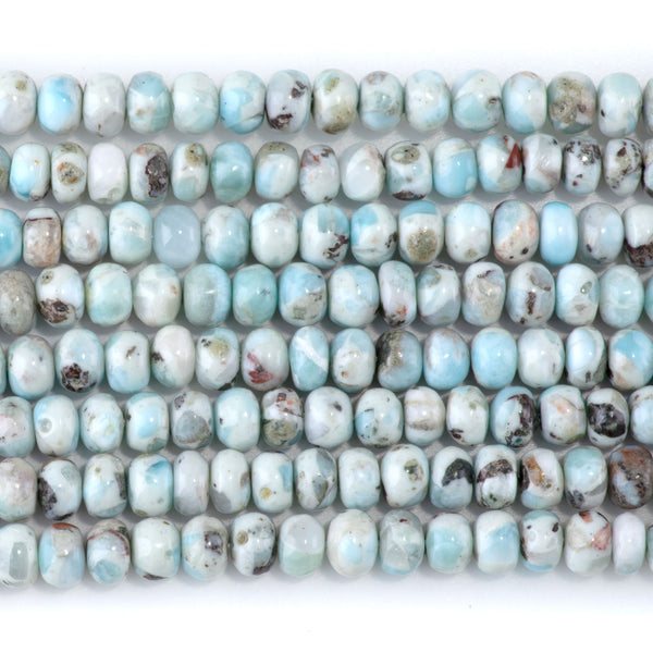 Larimar 4x6mm Rondelle with Matrix - 15-16 Inch