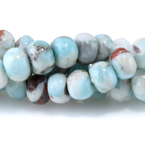Larimar 4x6mm Rondelle with Matrix - 15-16 Inch