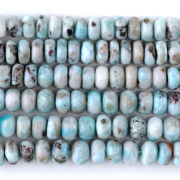 Larimar 5x8mm Rondelle with Matrix - 15-16 Inch