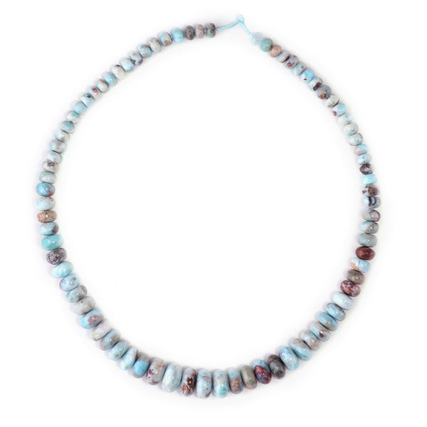 Larimar 6-12mm Graduated Rondelle with Matrix - 15-16 Inch