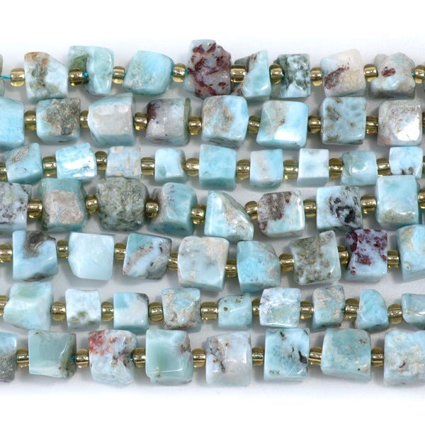 Larimar 6-8mm Irregular Cube A Grade - 15-16 Inch