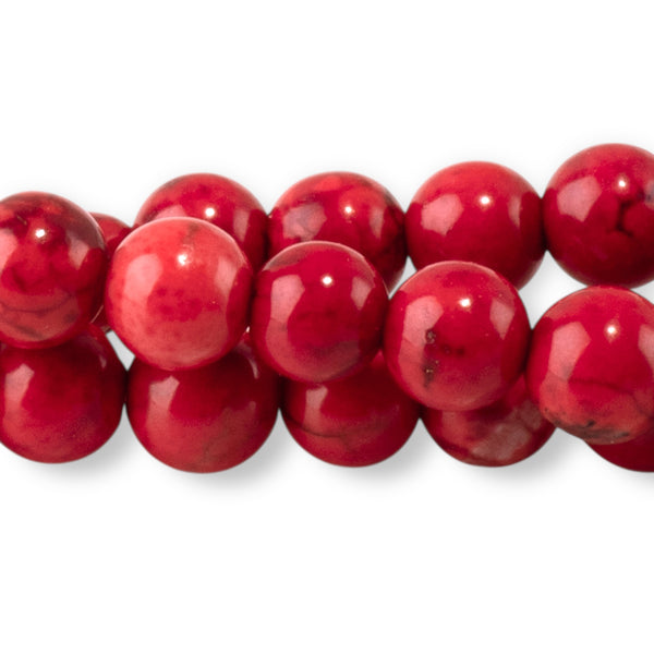 Magnesite 4mm Red (Dyed) Round - 5-16 Inch