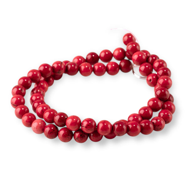 Magnesite 6mm Red (Dyed) Round - 5-16 Inch