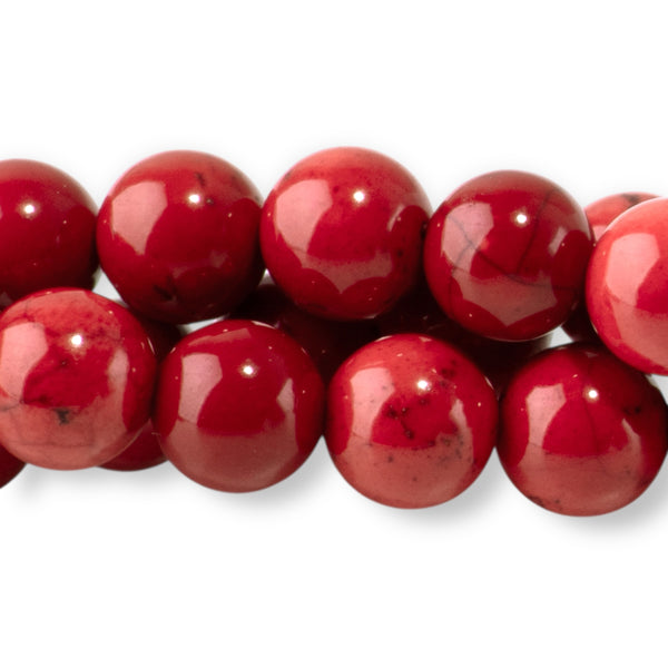 Magnesite 6mm Red (Dyed) Round - 5-16 Inch