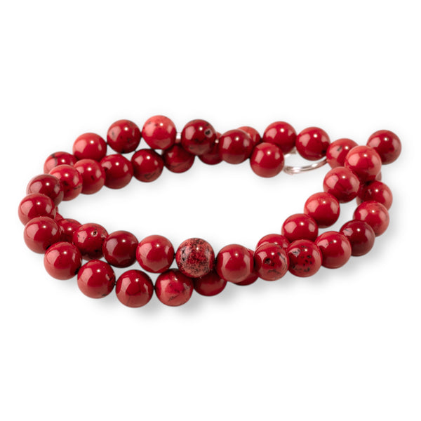 Magnesite 8mm Red (Dyed) Round - 5-16 Inch