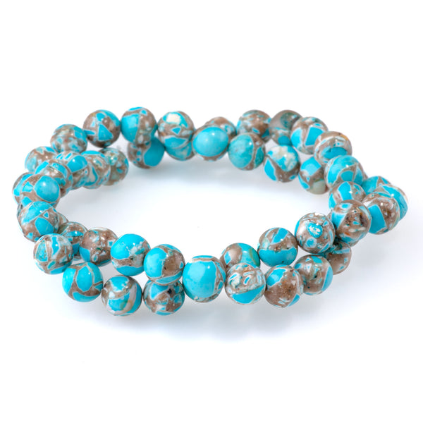 Magnesite (Dyed) Turquoise Blue 8mm Round - 15-16 Inch