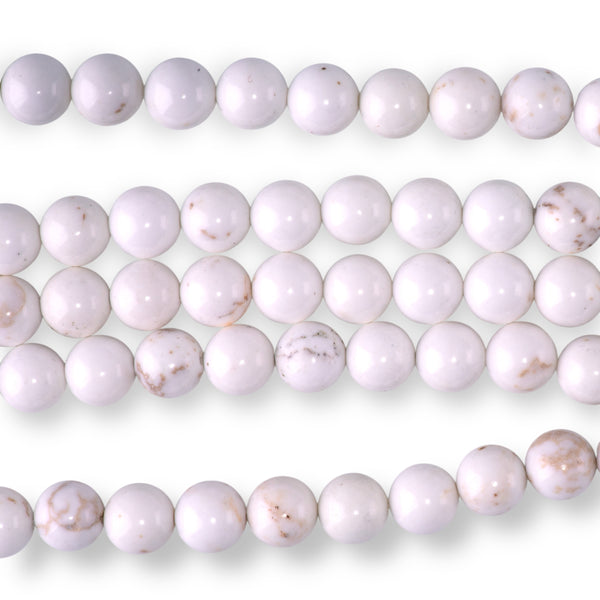 Magnesite 8mm White Round - 15-16 Inch