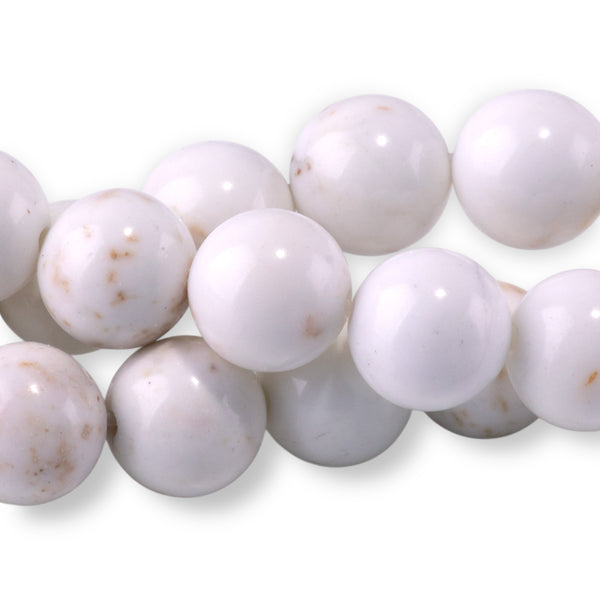 Magnesite 8mm White Round - 15-16 Inch