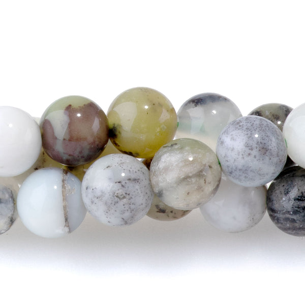 Madagascar Dendiritc Green Opal 6mm Round A Grade - 15-16 Inch