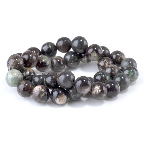 Black Mica Muscovite 12mm Round - 15-16 Inch