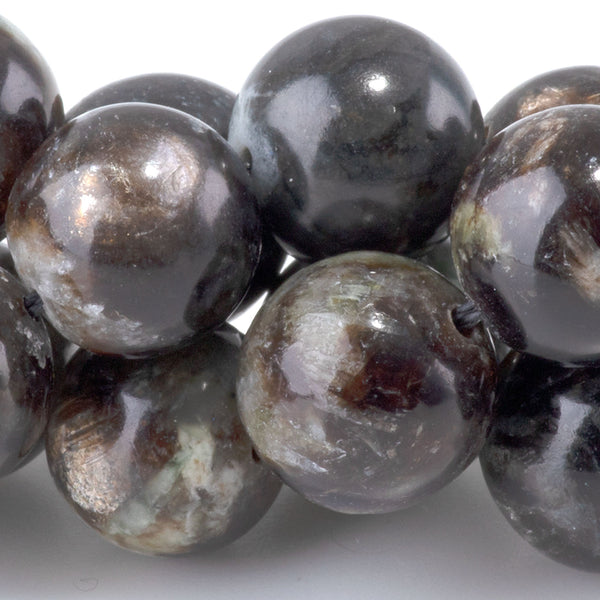 Black Mica Muscovite 12mm Round - 15-16 Inch