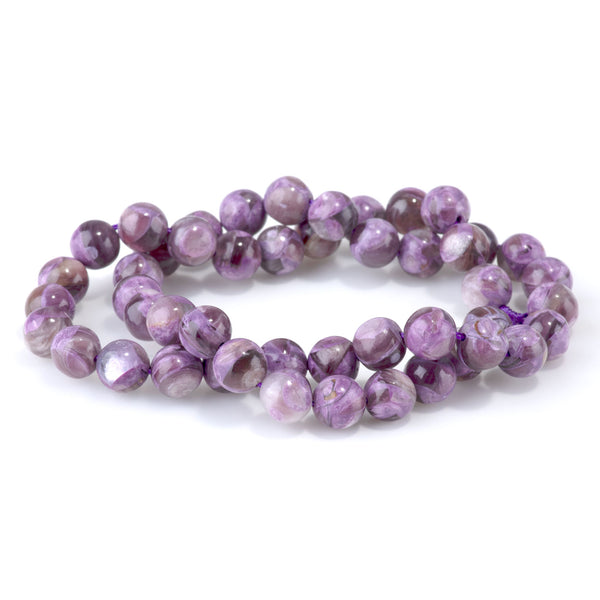 Purple Mica Muscovite 8mm Round - 15-16 Inch
