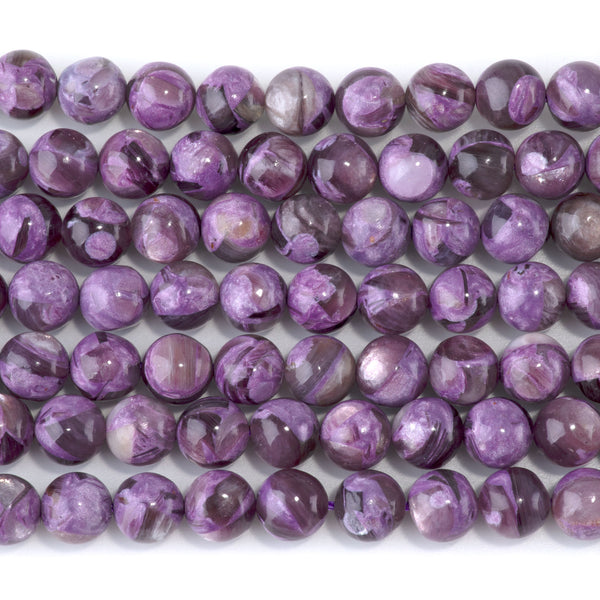 Purple Mica Muscovite 8mm Round - 15-16 Inch