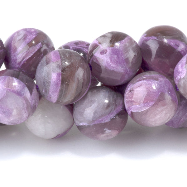 Purple Mica Muscovite 8mm Round - 15-16 Inch