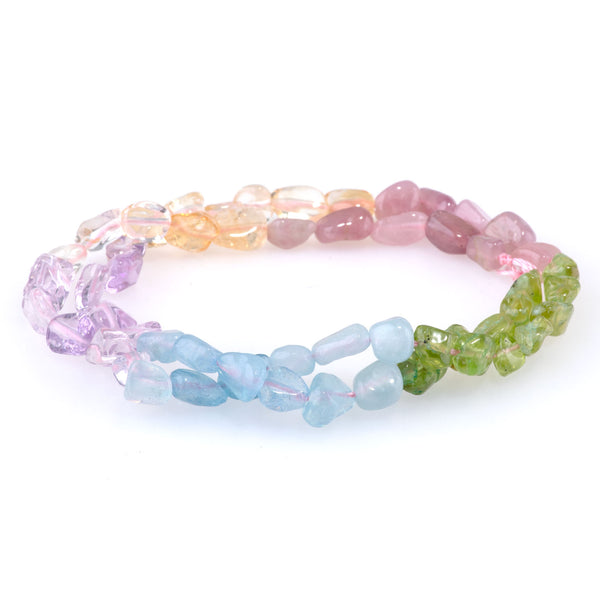 Banded Mixed Stone 6-8mm Pebble - 15-16 Inch