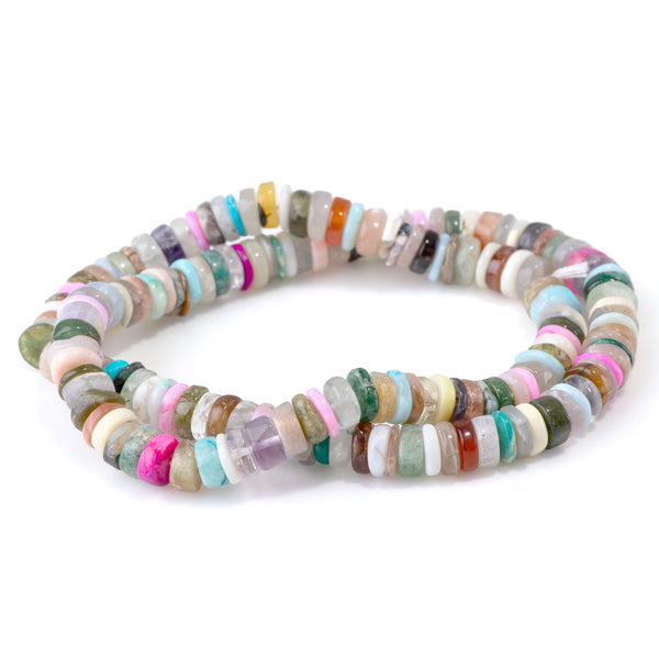 Mixed Stone 8mm Irregular Heishi - 15-16 Inch