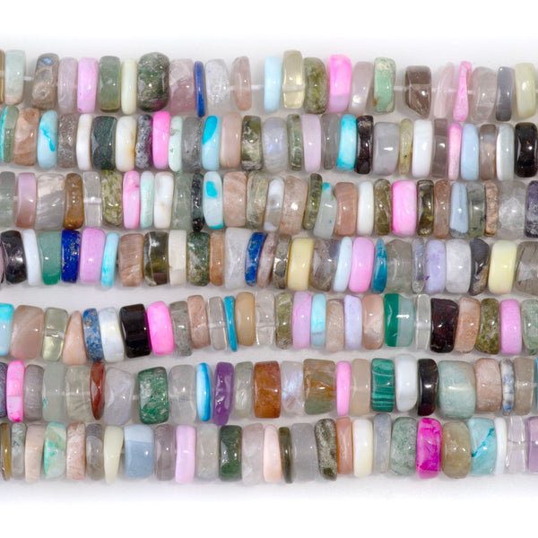 Mixed Stone 8mm Irregular Heishi - 15-16 Inch