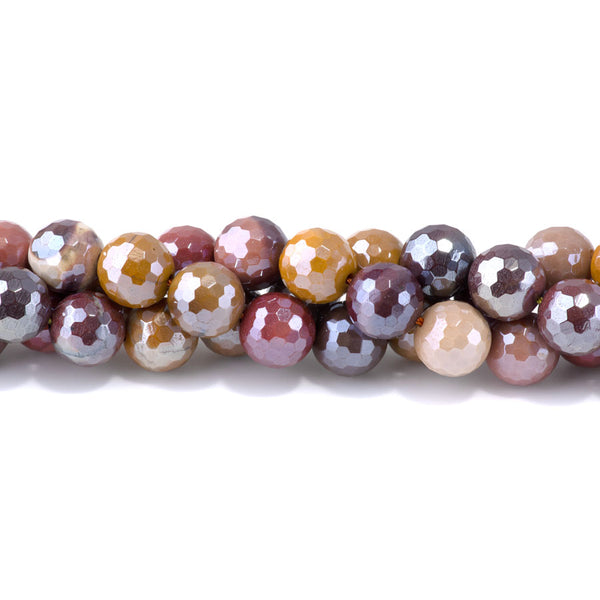 Mookaite 12mm Plated Faceted Round - 15-16 Inch - CLEARANCE