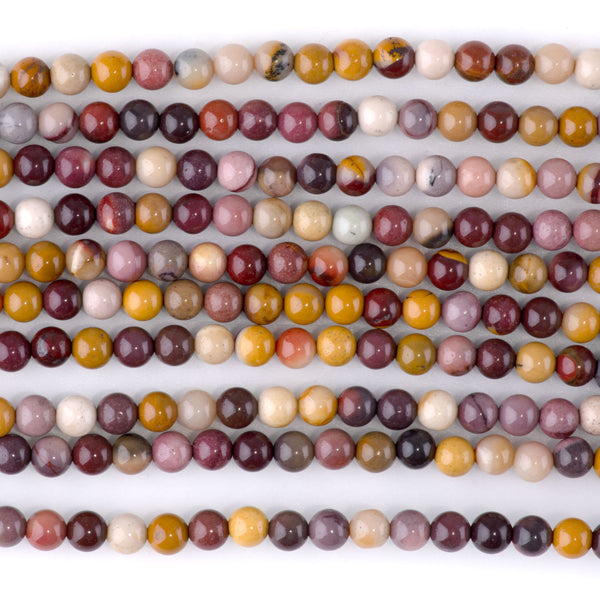 Mookaite 4mm Round - 8-Inch
