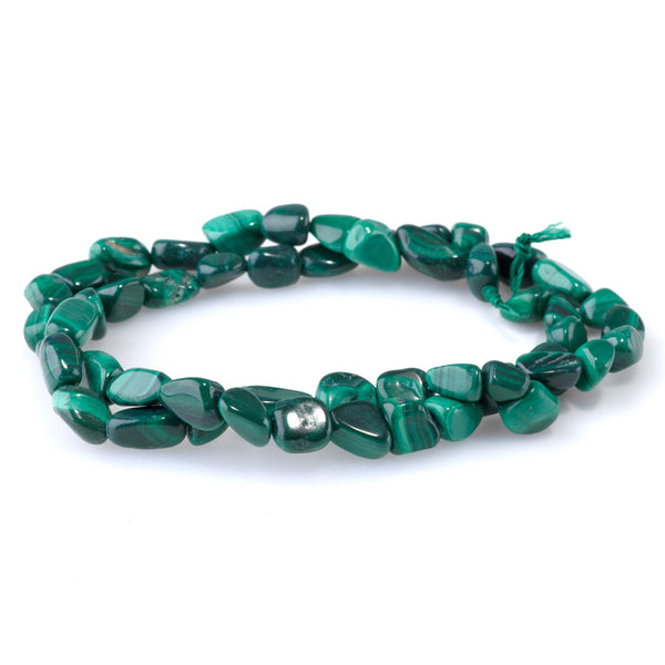 Malachite 7x9-8x10mm Pebble - 15-16-Inch