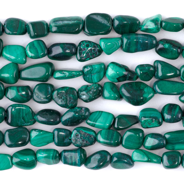 Malachite 7x9-8x10mm Pebble - 15-16-Inch