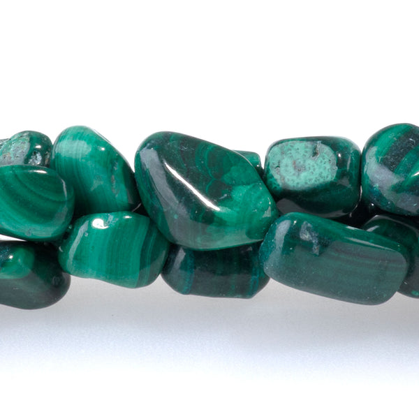 Malachite 7x9-8x10mm Pebble - 15-16-Inch